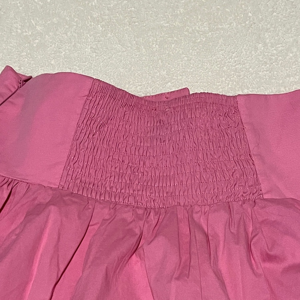 Anthropologie Maeve Pink Maxi Skirt with Button and Pleat Detail Shirred Size XS - Picture 6 of 7